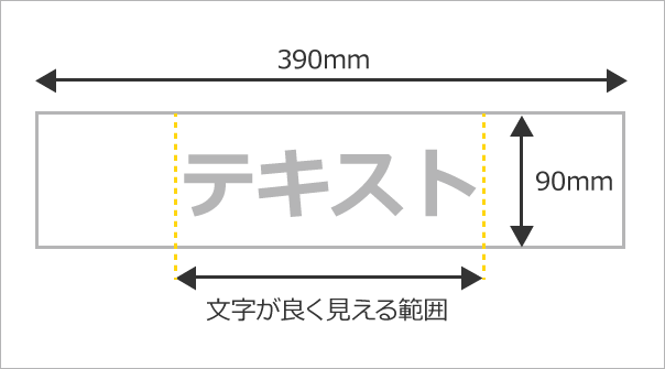 ヨコ390mm×タテ90mm