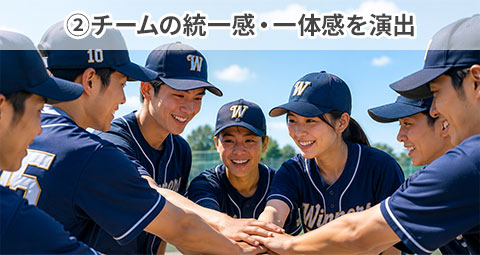 ②チームの統一感・一体感を演出