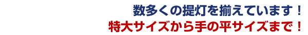 数多くの提灯を揃えています！特大サイズから手の平サイズまで！