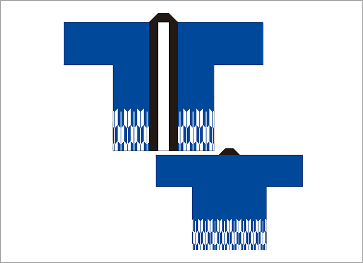 腰柄見本：矢絣柄