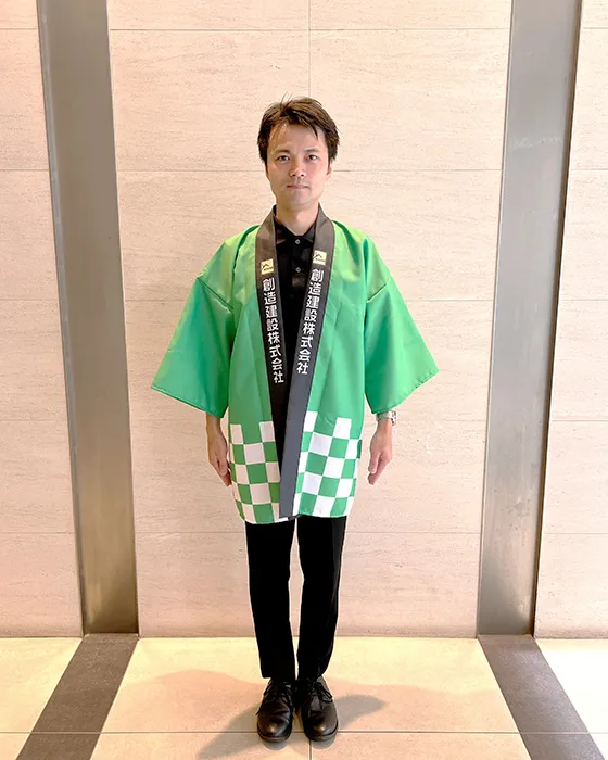 正面から見た着用画像