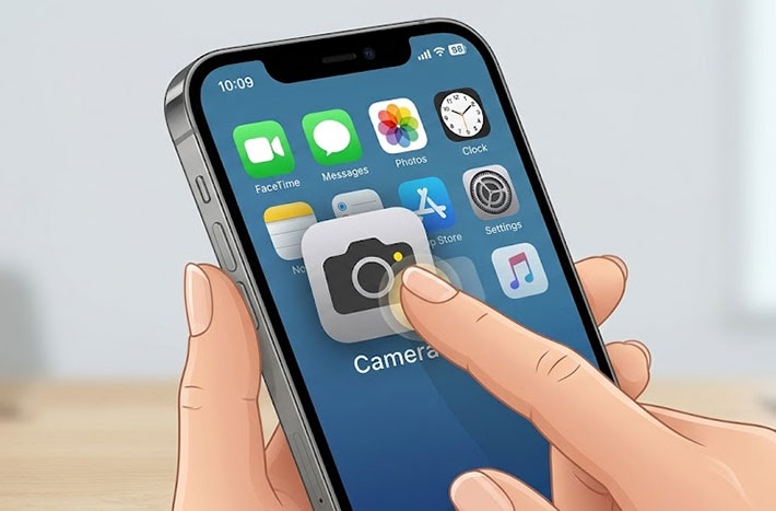 スマホの通常のカメラで撮影するイメージ
