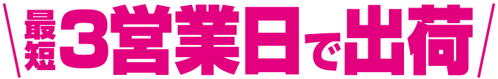 最短3営業日で出荷