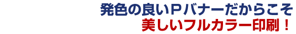 発色の良いPバナーだからこそ美しいフルカラー印刷！