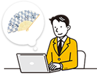 在庫確認しているスタッフのイラスト