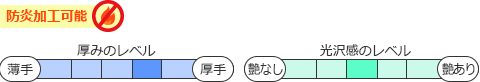 防炎加工可能 厚み:やや厚手 光沢感:ふつう